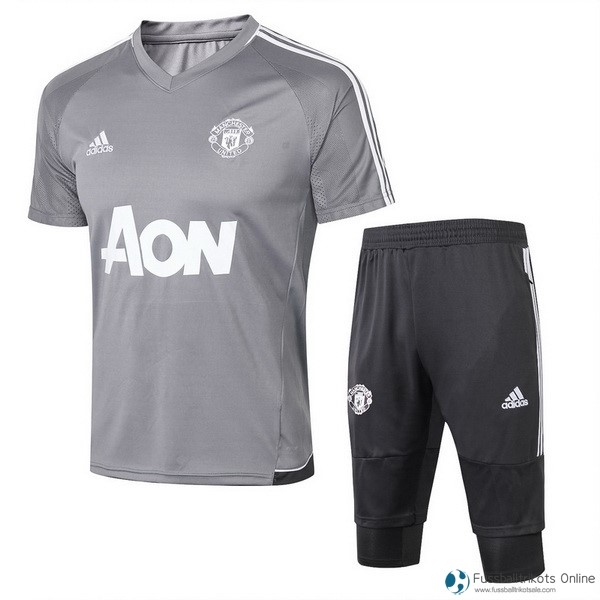 Manchester United Trikot Trainingsshirt Komplett Set 2017-18 Grau Fussballtrikots Günstig